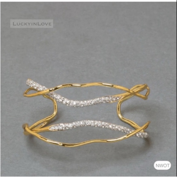 ALEXIS BITTAR • Solanales Gold Silver Crystal Cuff Bracelet - Picture 6 of 16